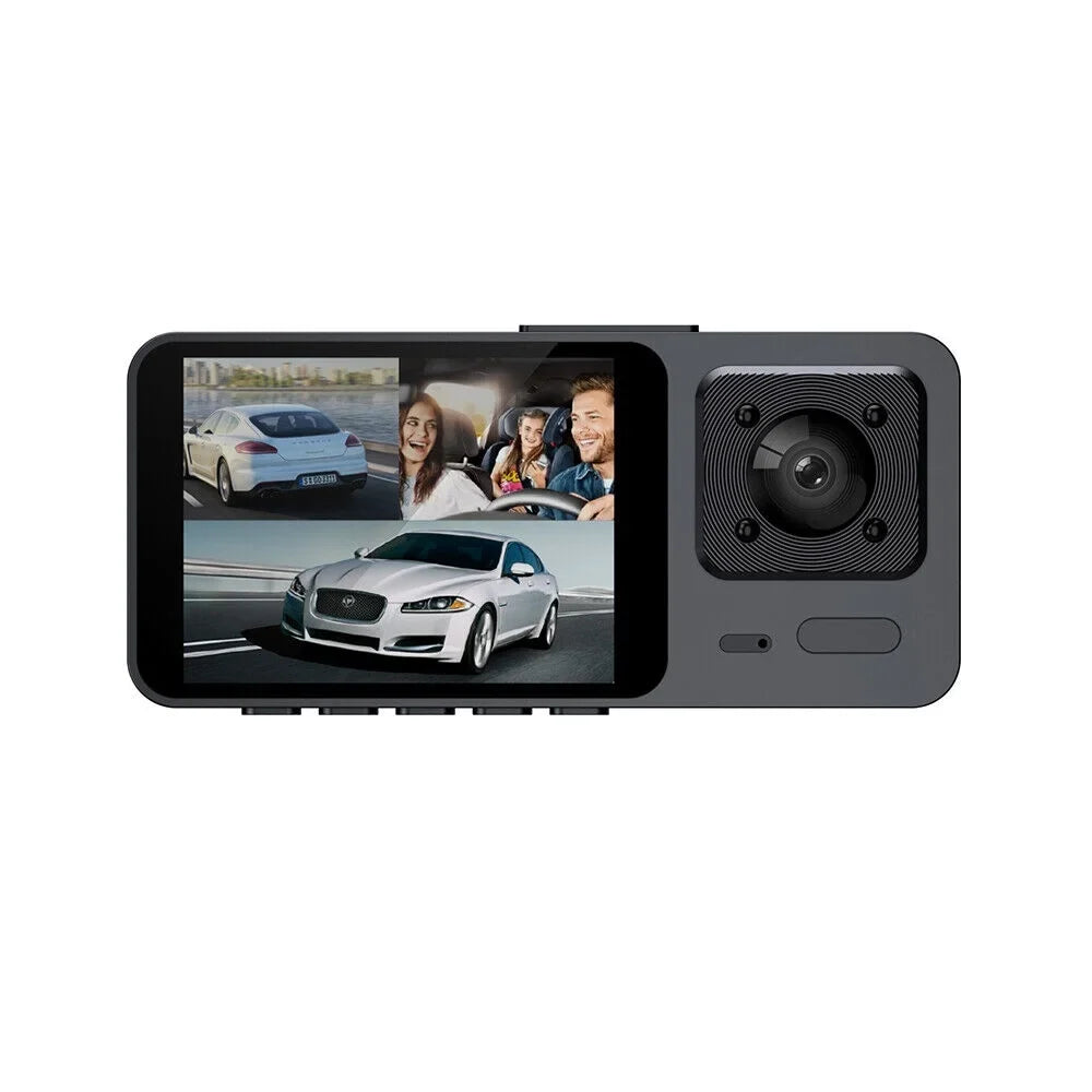 Paddsun Car Dual Lens Dash Camera Cam  1080P Front/Rear/Inside Video Recorder G-Sensor