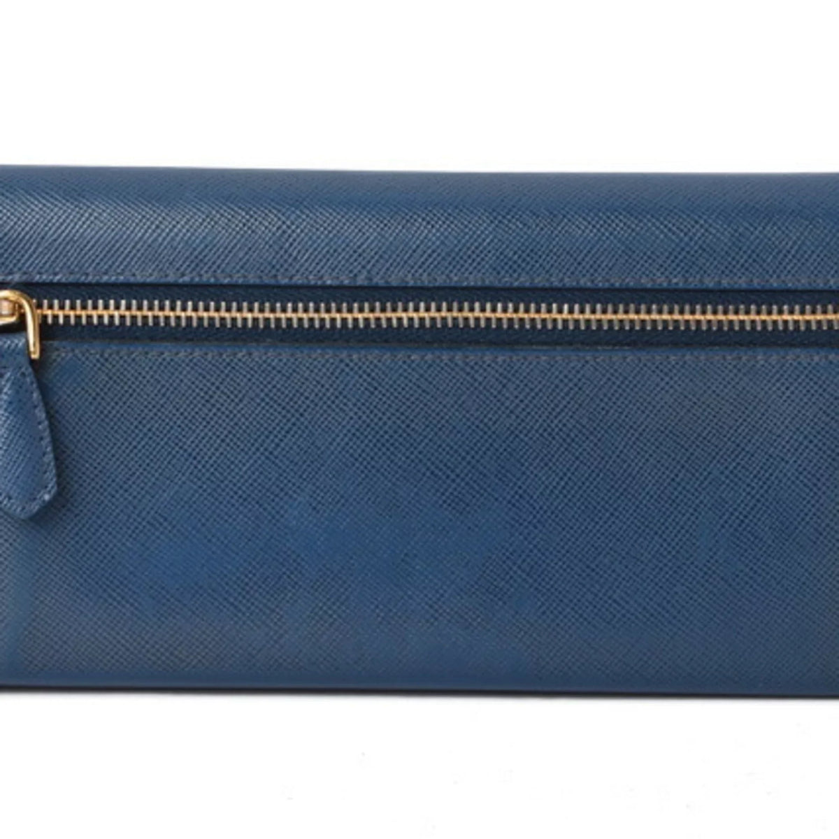 Pre-Owned Prada wallet  long 1MH132  blue   embossed leather (Good)