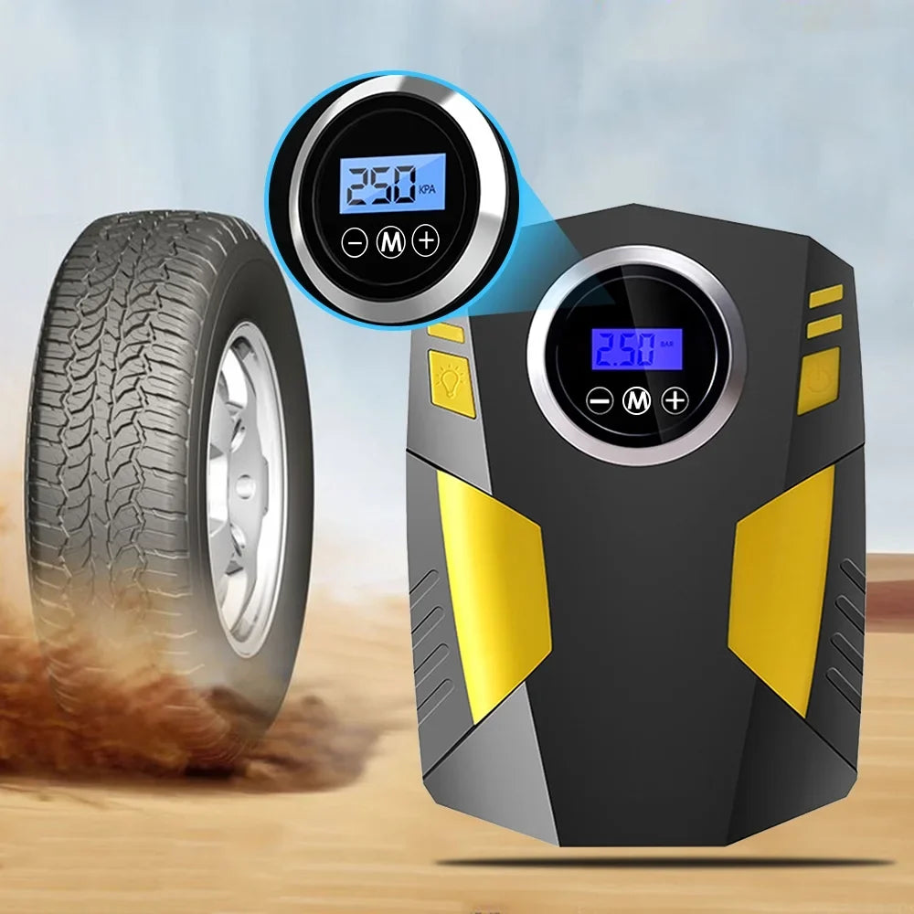 ammoon Digital Air Compressor for Car Auto Pump Portable Tire Inflator with  Light  12V, Fast Inflation & Accurate Reading