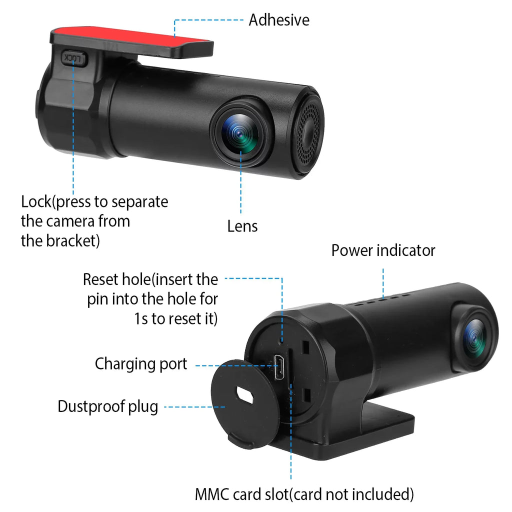 iNova 1080P Dash Cam Car Camera Recorder 170° Looping Recording G-sensor App Wifi Car