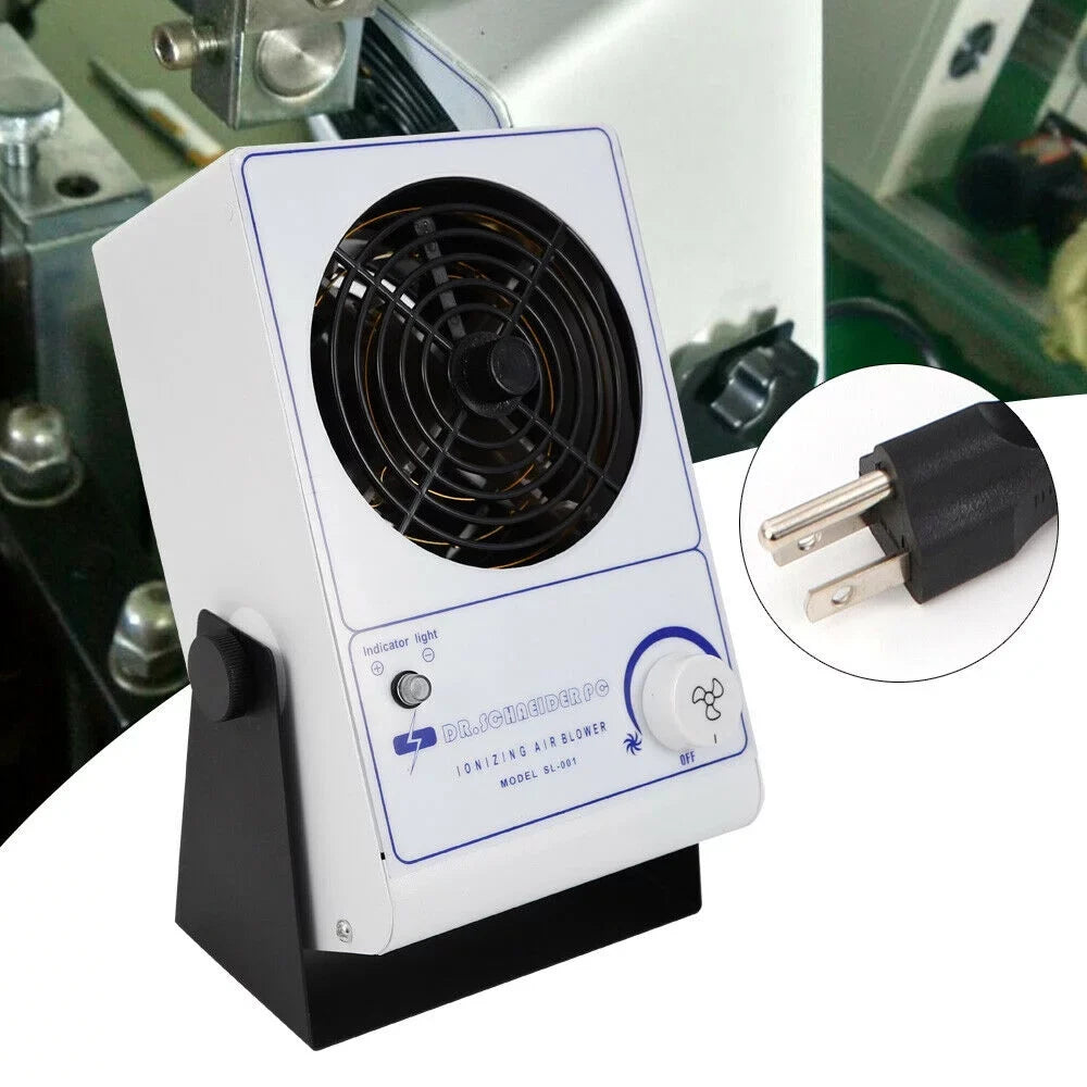 110V Ionizing Air Blower Ion Fan Discharge Static Eliminator Anti-Static Ionizer