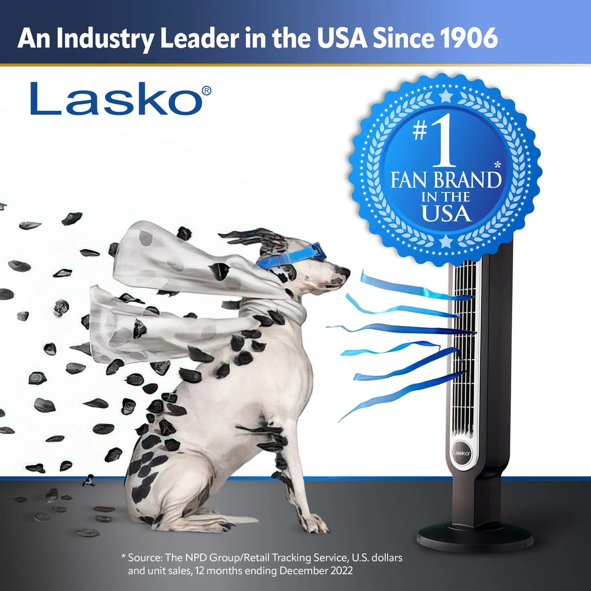 Lasko 42” Misto Outdoor Misting Tower Fan with 10 Foot Power Cord, 4 Speeds, YF300, Black