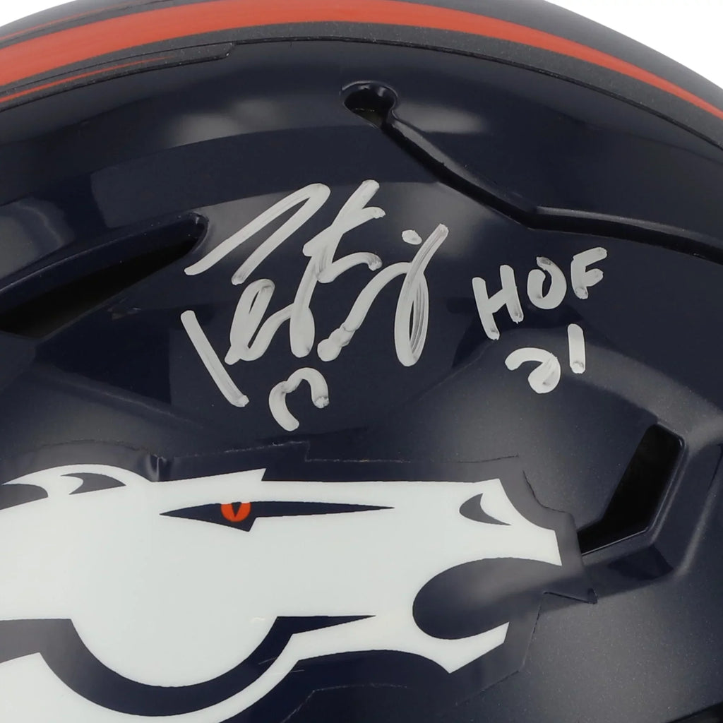 Peyton Manning Denver Broncos Autographed Riddell Speed Flex Authentic Helmet with " 21" Inscription
