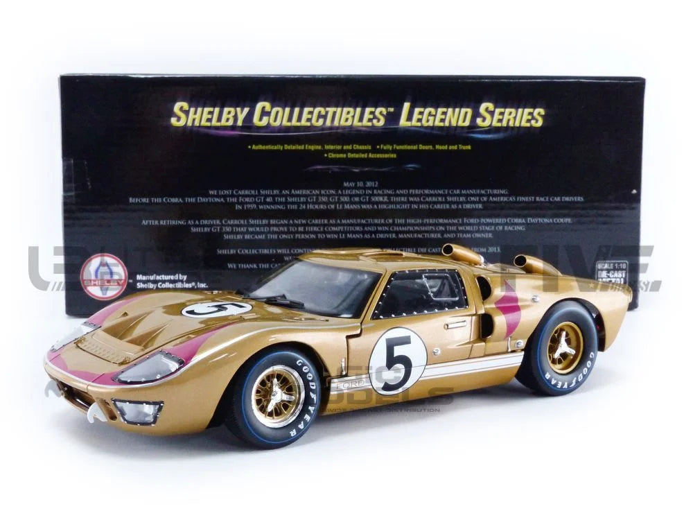 1966 Ford -40   #5 Gold Le Mans 1/18 Diecast Model Car by Shelby Collectibles