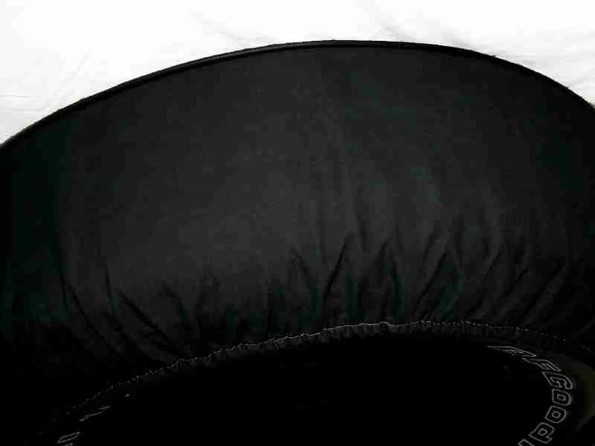 Brawny Jeep - 35-in w/Camera -  Made SpareCover® - Brawny Series - Black-on-Black - Heavy Vinyl Denim Texture - High Endurance Spare Tire Cover