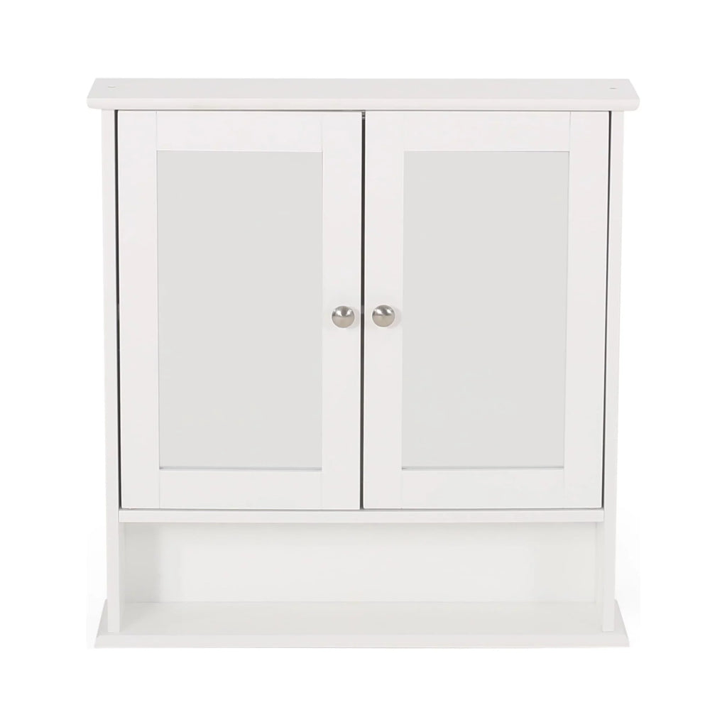 Noble House Blaze Modern 2 Door Medicine Cabinet with Mirrors, Matte White