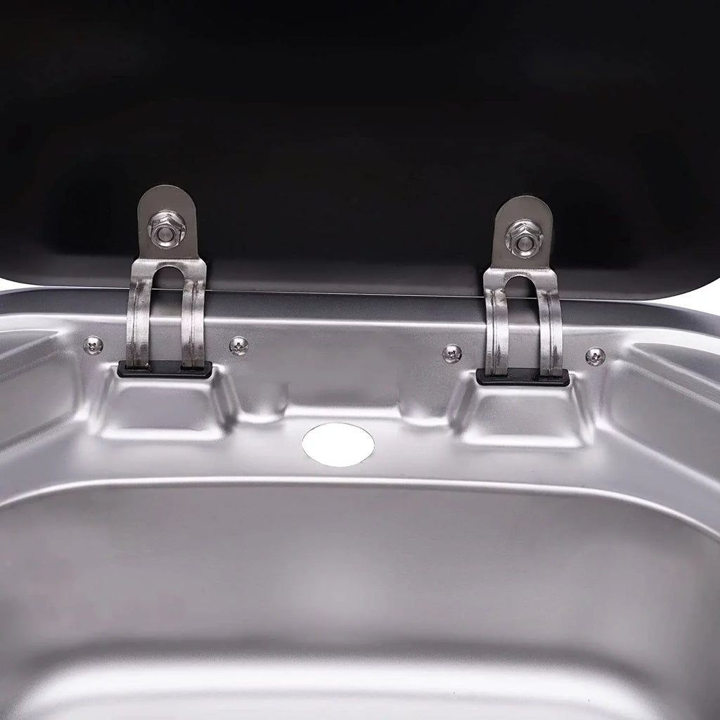 Miumaeov  Kitchen Sink Stainless Steel Hand Wash Basin Sink With Tempered Glass Lid Outdoor  Single Bowl Hand Wash Basin Sink For Caravan, Camper And Kitchen