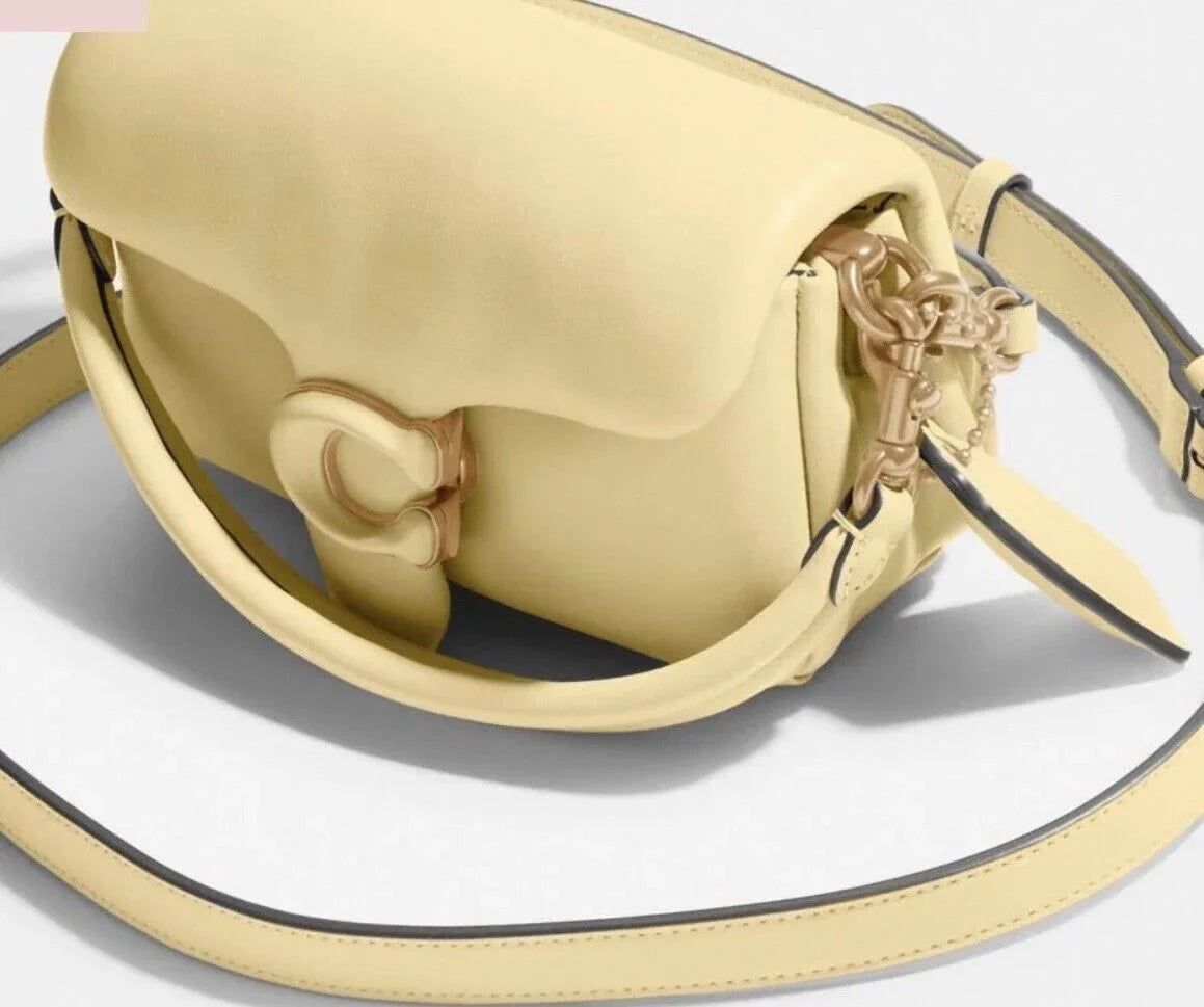 Leather Covered C Closure Pillow Tabby Shoulder Bag 18 Vanilla One Size