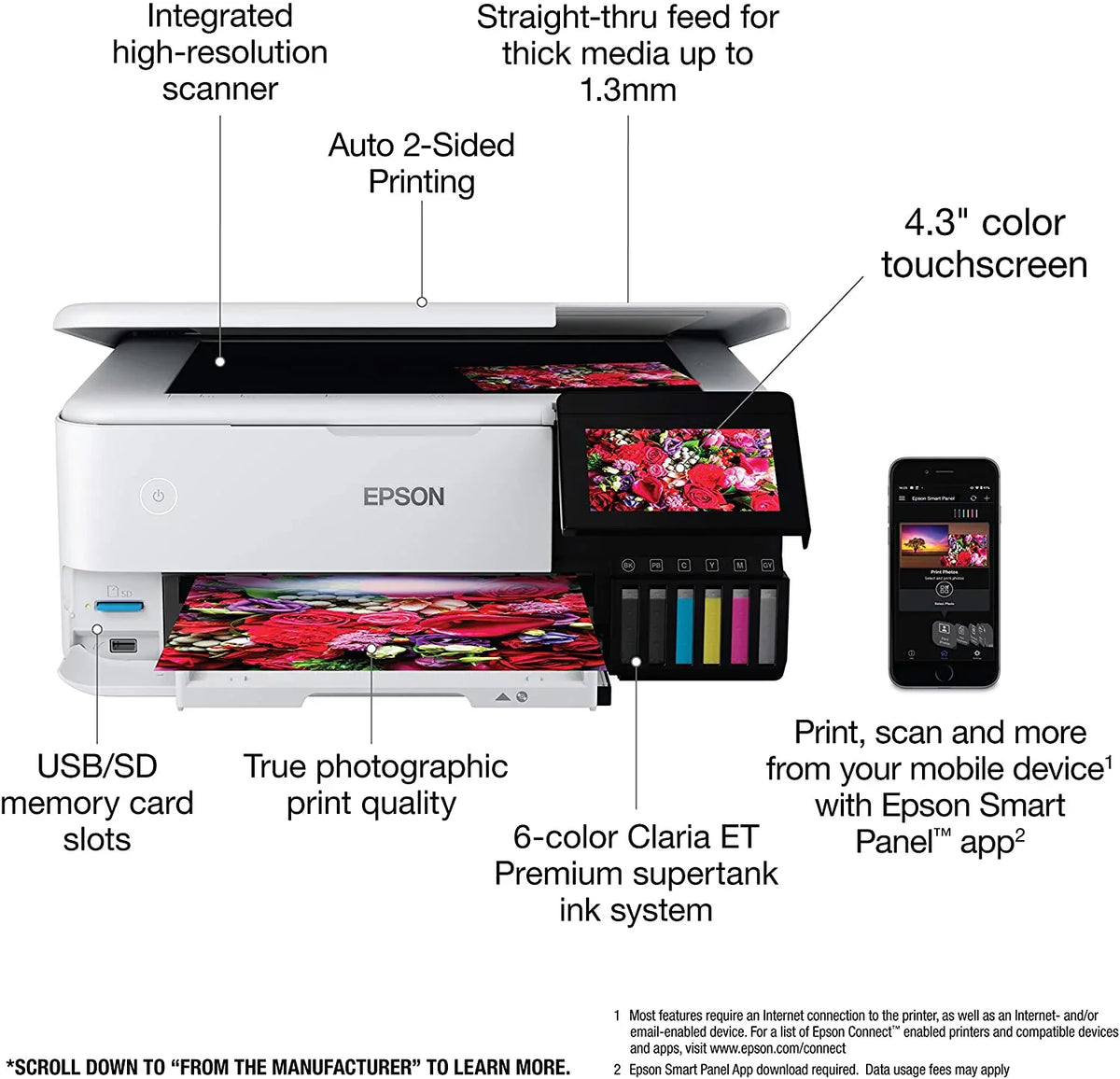 Epson EcoTank Photo -8500 C11CJ20201 All-in-One Printer - White