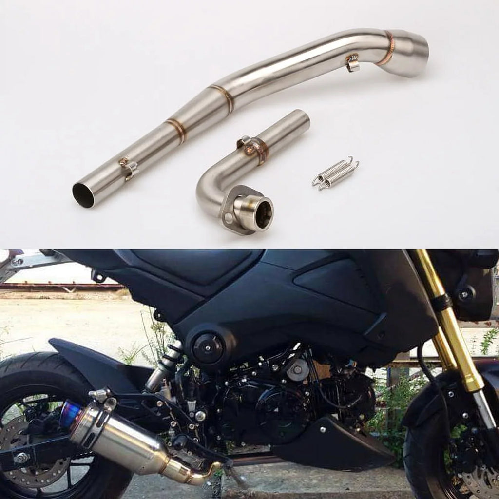 Motorcycle Exhaust Muffler Middle and Front Link Pipe Full System For Honda  125 / Grom 2013 2014 2015 MSX125 Slip-on