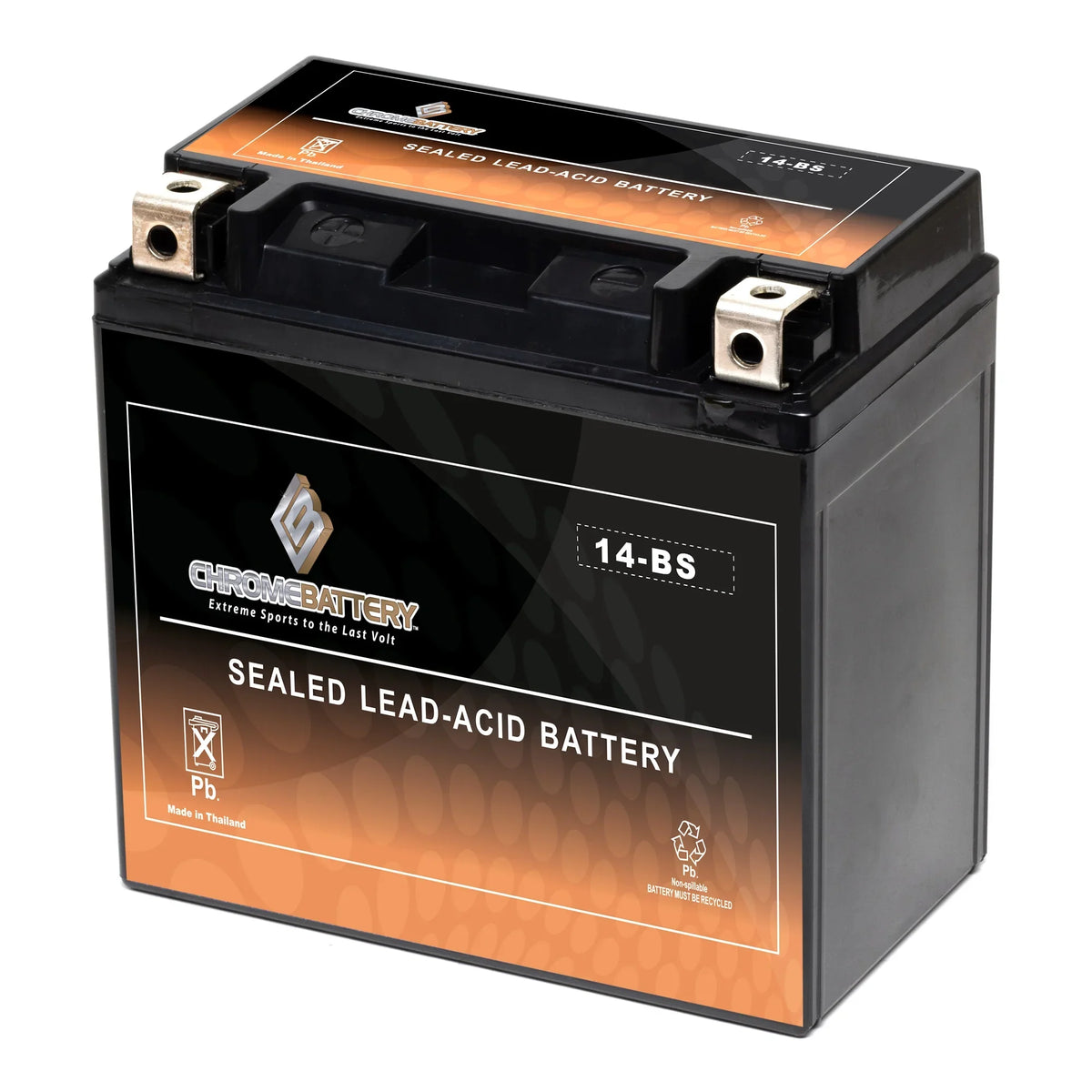 Chrome Battery YTX14- (14- 12 Volt,12 Ah, 200 ) Motorcycle Battery for Honda 1100cc Vt1100c, C3, T Shadow (spirit, Aero, A. C. E. Tourer) 2003