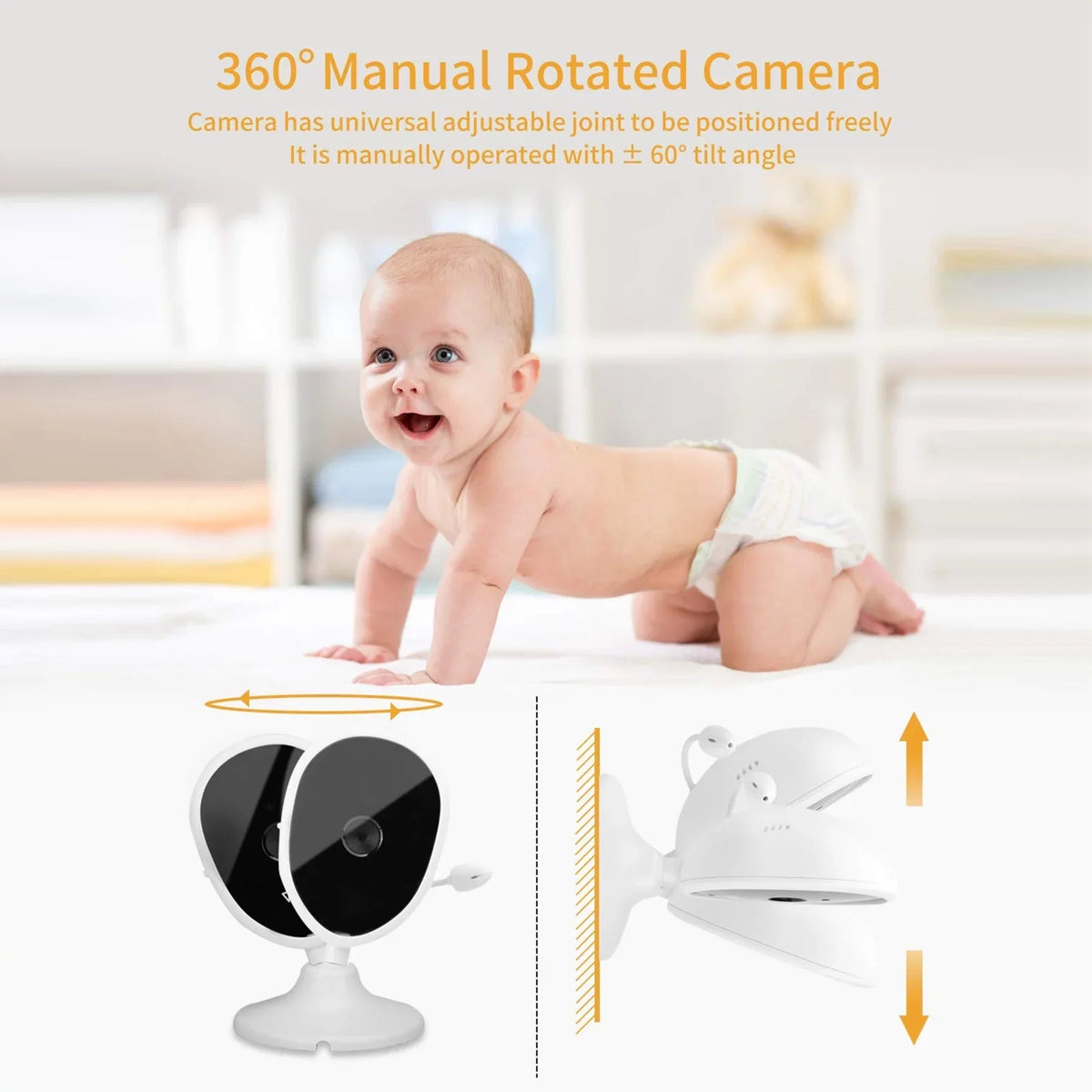Arealer Wireless Monitor Video Monitor for Monitor with 2.8 Inch   Screen Room Detection  Functions Built-in Lullabies