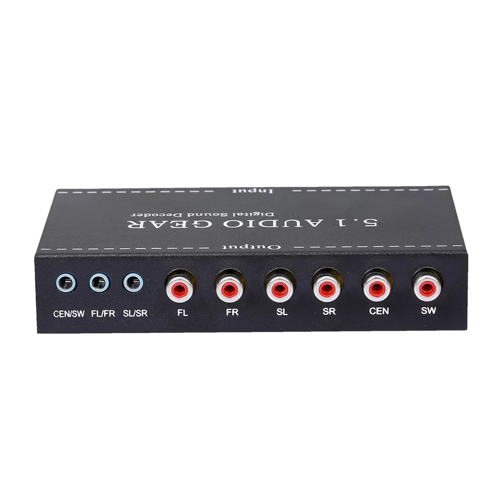 moobody -A6L 5.1 Audio Gear Digital Sound Decoder Audio Converter 3.5mm Audio Output Replacement for Dolby Digital -3 Plug