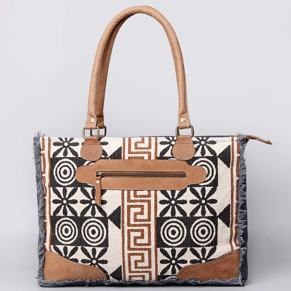 KB491  Upcycled Wool Upcycled Canvas Genuine Leather women bag western handbag purse
