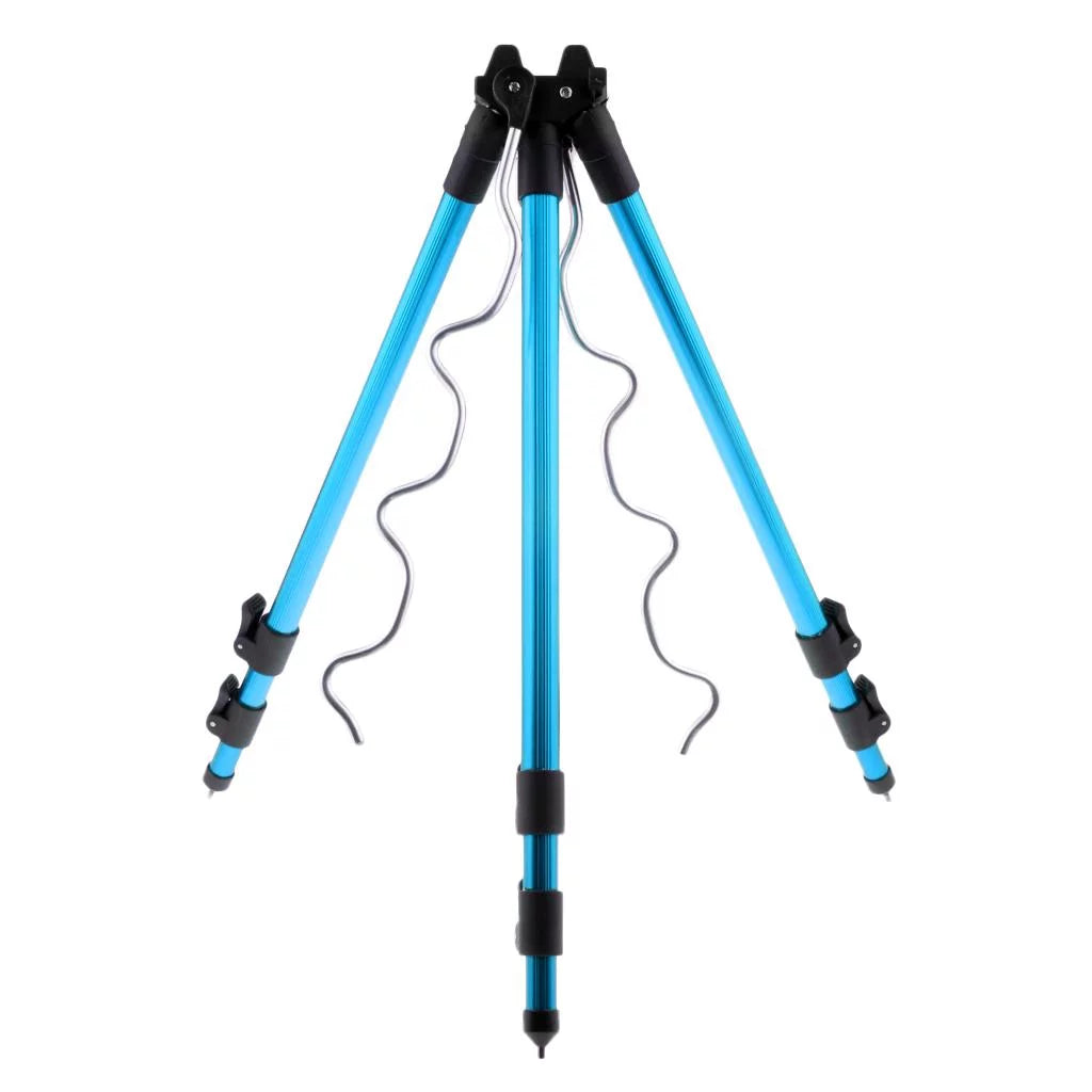 Fishing Rod Holder Tripod Stand Telescopic Fishing , Adjustable and Lightweight Blue