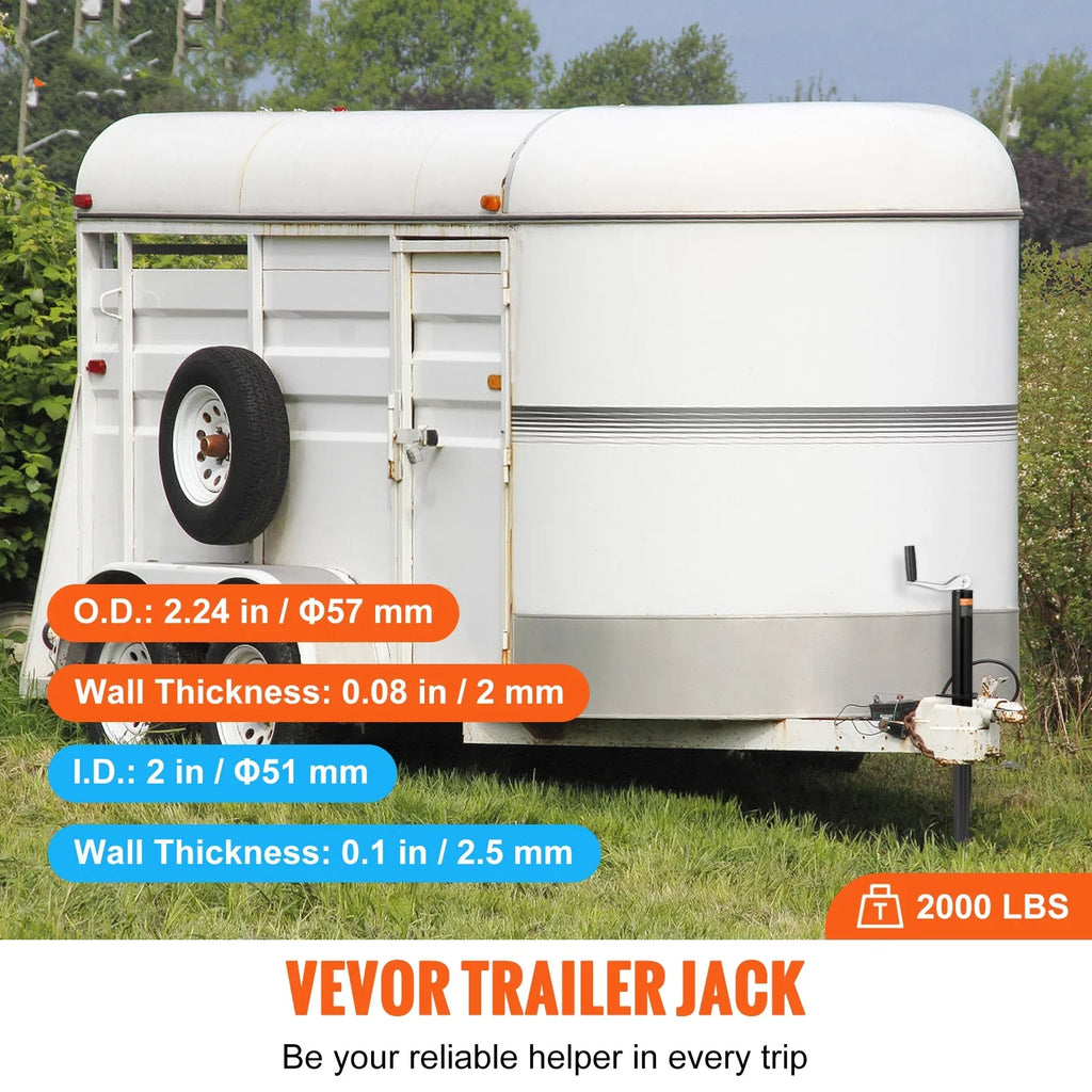 Trailer Jack A Frame Bolt on Trailer Tongue Jack 2000 lb Height Adjustable
