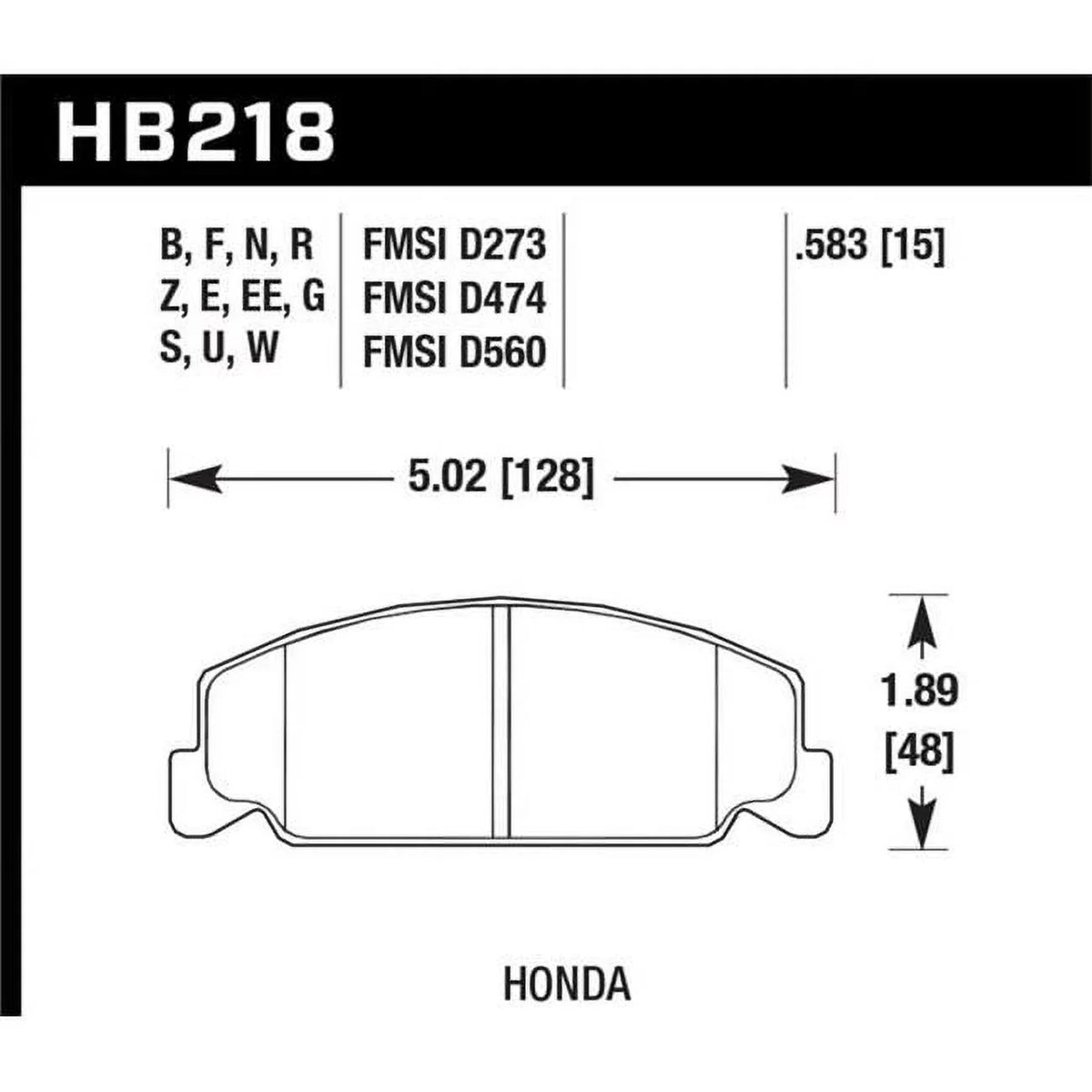 Street Front Brake Pads for 1988-1989 Civic , 1992-2000 Civic  & 1988-2000  1998-2000