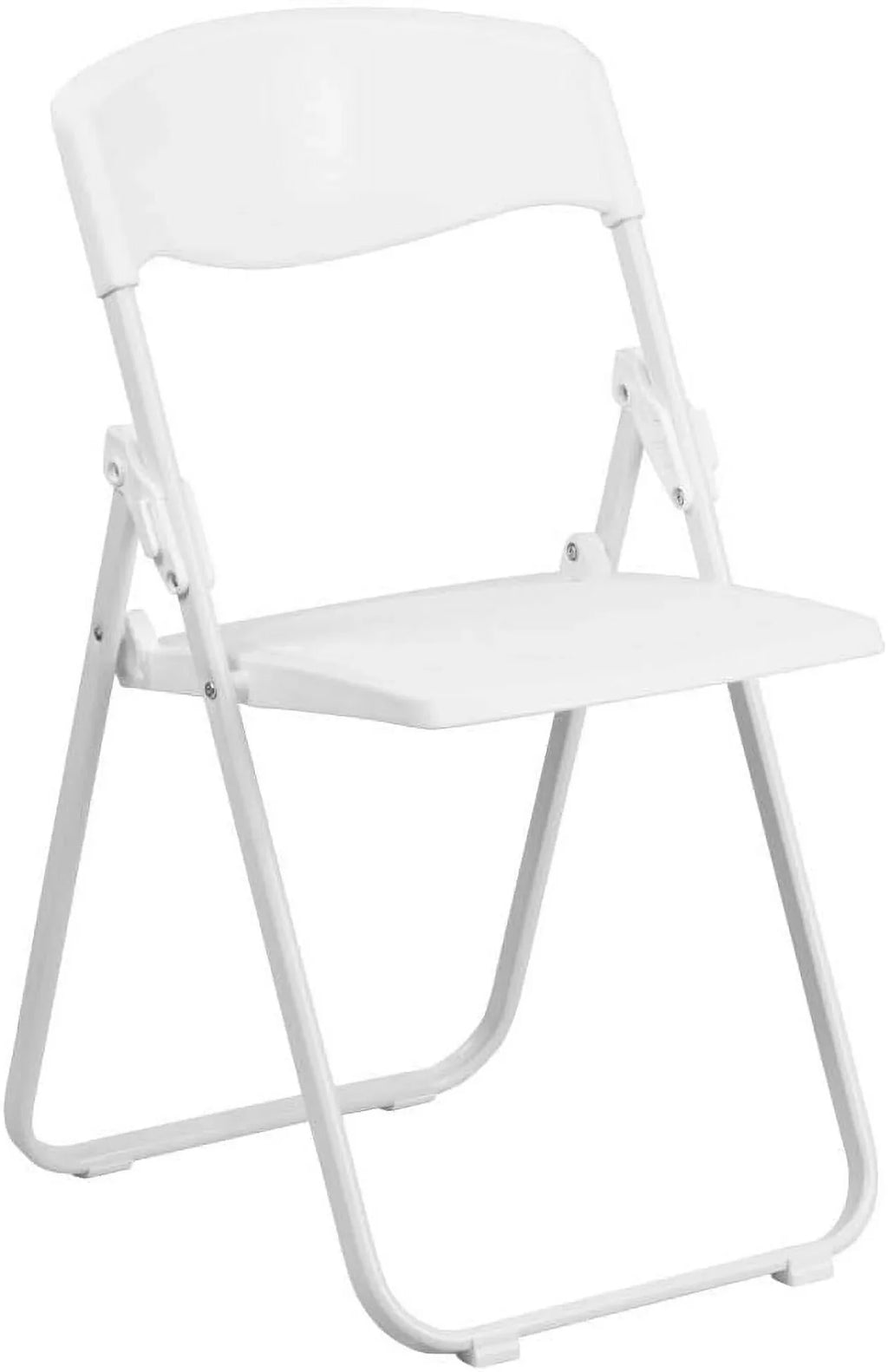 2 Pack  Series 500 Lb. Capacity Heavy Duty White Plastic Folding Chair With Built-In Ganging Brackets