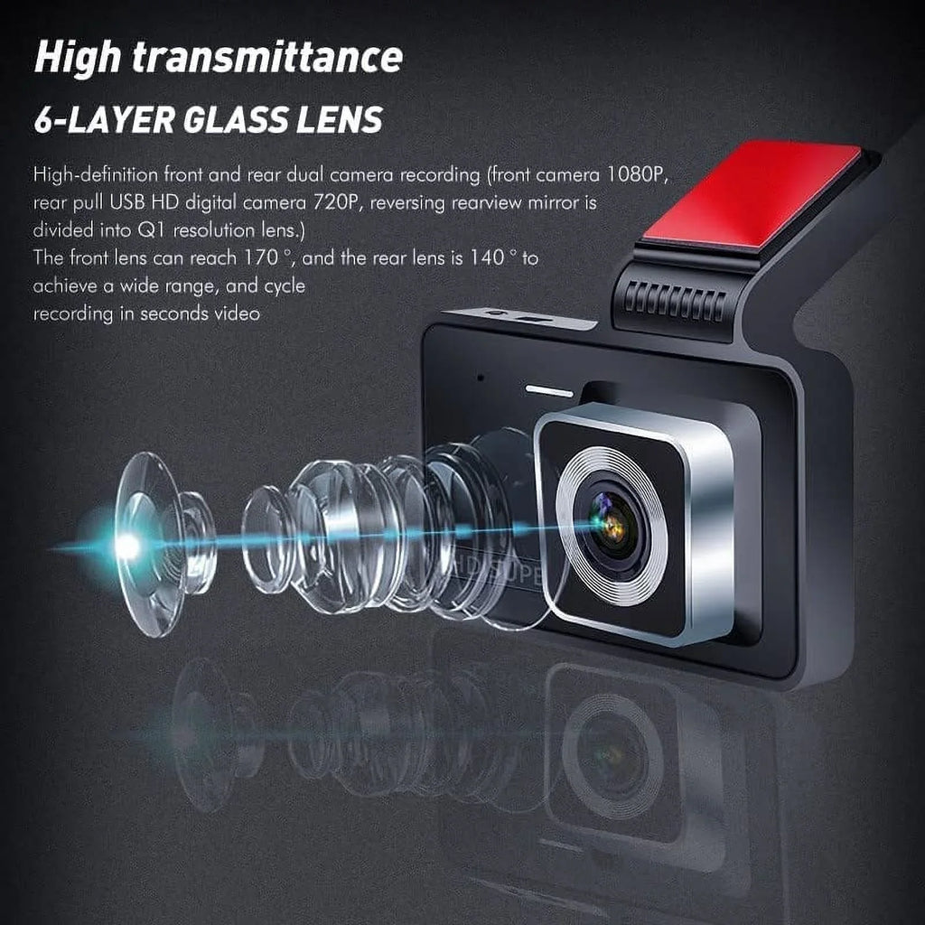 Bileeko Car  4" 1080P Dual Lens Dash Cam Video Recorder Camera for Car Pickup Truck   Van