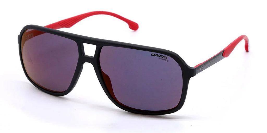 Carrera 8035/ 003 Matte Black Men's Red Mirror Sunglasses 61-14-145 W/Case