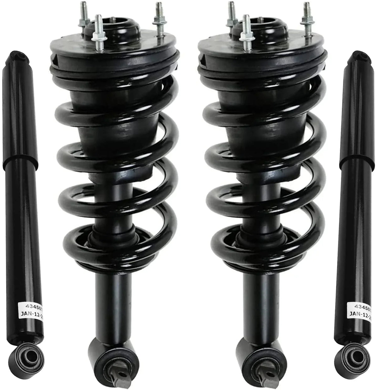 Detroit Axle - Struts Shocks for 2007-2013  Chevy Silverado Sierra 1500 [Exc. Electronic Susp.] Complete 2 Front Struts w/Coil Spring 2 Rear Shock Absorbers 2008 2009 2010 2011 2012 Replacement