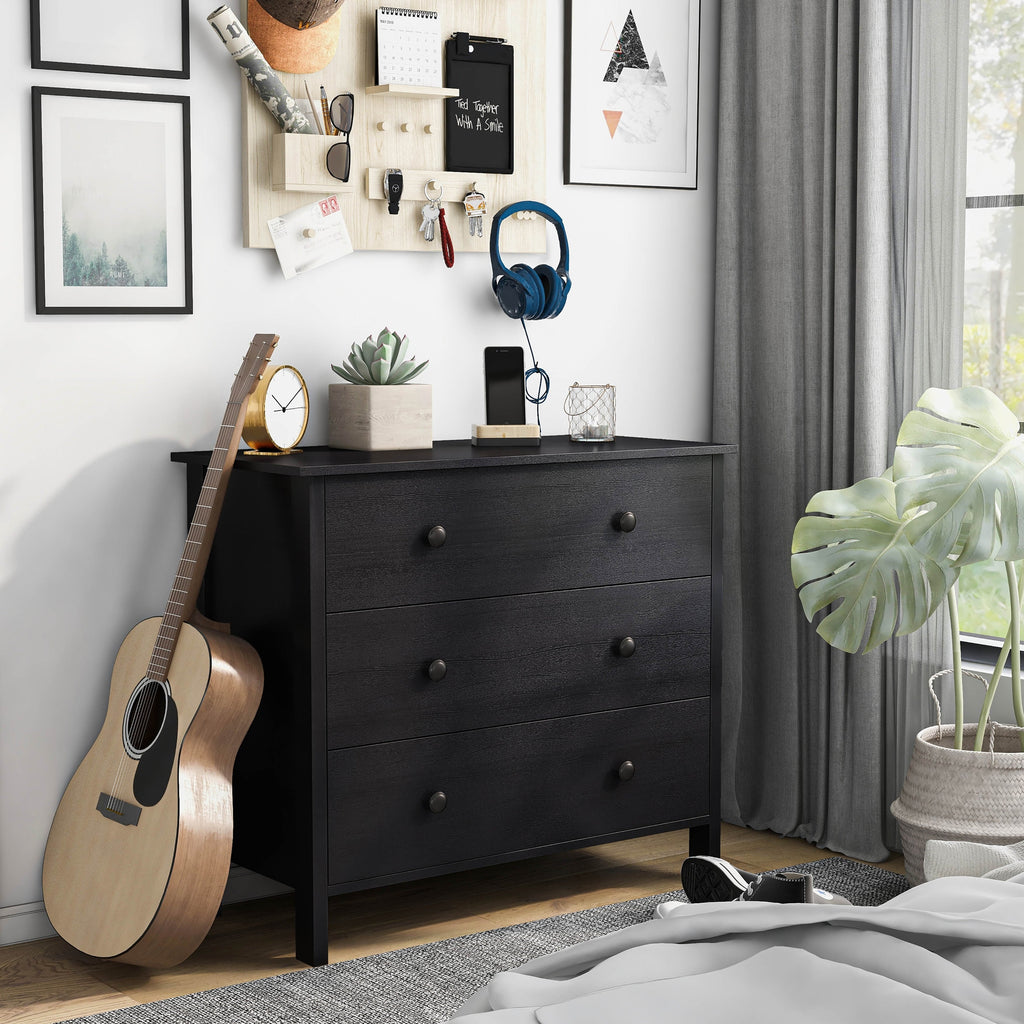 Denhour   Transitional 34-inch Wide 3-Drawer Neutral Youth Dresser by  White Marble
