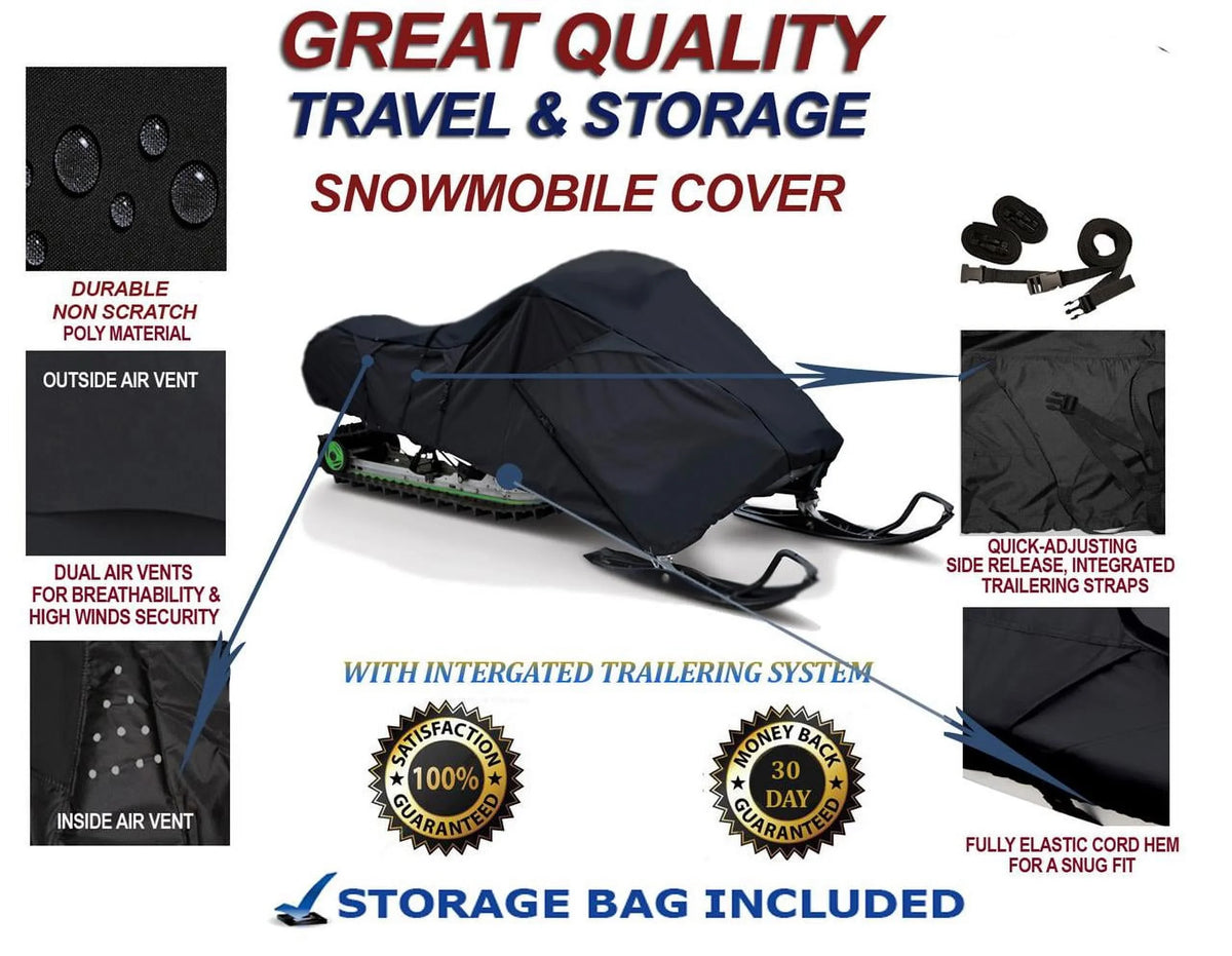 300D Snowmobile Travel and Storage Cover Compatible for 2019-2020 Polaris Indy   Sleds. Slush and Mud Protection