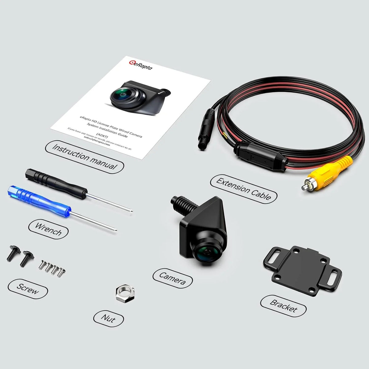 eRapta Backup Camera 360°Rotatable Night Vision Waterproof  Rear/Front/Side View Camera for Pickup Truck Car  Minivan and Sedans