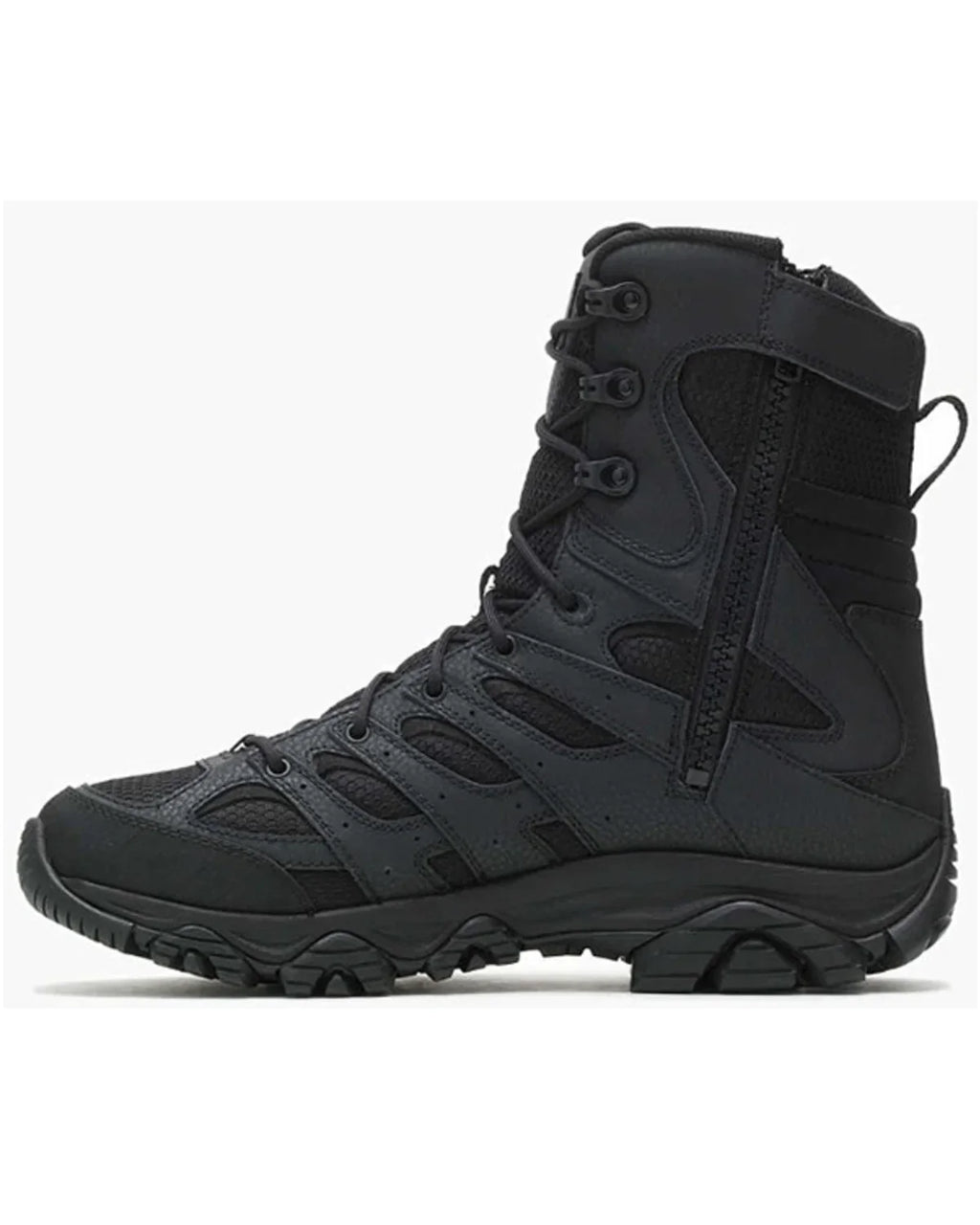 Merrell Men's Moab 3 8" Tactical Zip Waterproof Boot Round Toe Black 9 D(M)