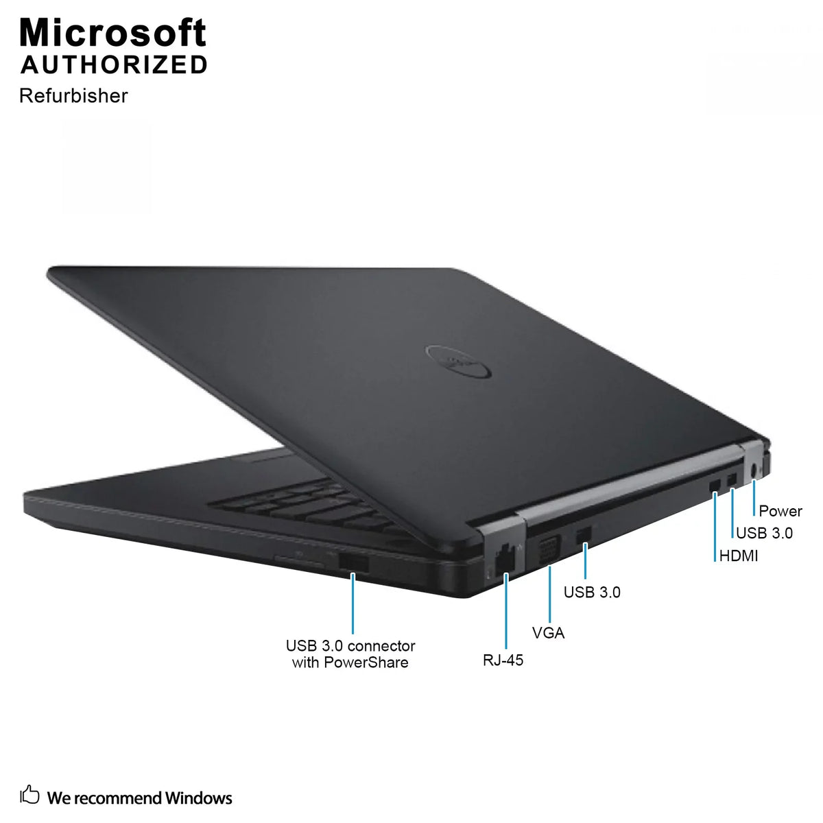 Dell Latitude E5450 14.0 Laptop, Intel Core I3-5010U 2.1Ghz, 8G DDR3L, 500G,  3.0, , , W10P64-Multi Languages Support (//), 1 year warranty Used Grade A