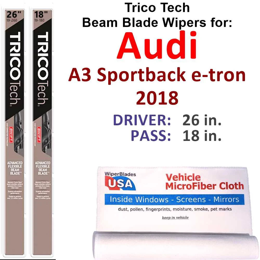 2018 Audi A3 Sportback e-tron Beam Blade Wipers (Set of 2)