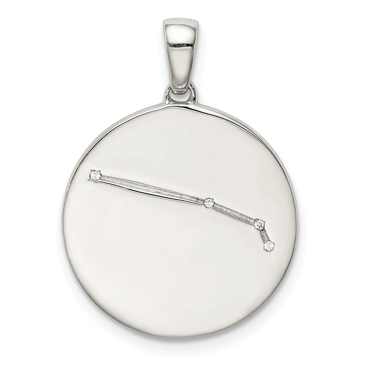 Sterling Silver Rhodium-plated &  Aries Zodiac Pendant QQC9730