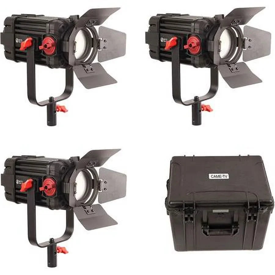 Boltzen 100W Fresnel Focusable  Bi-Color 3-Light Kit