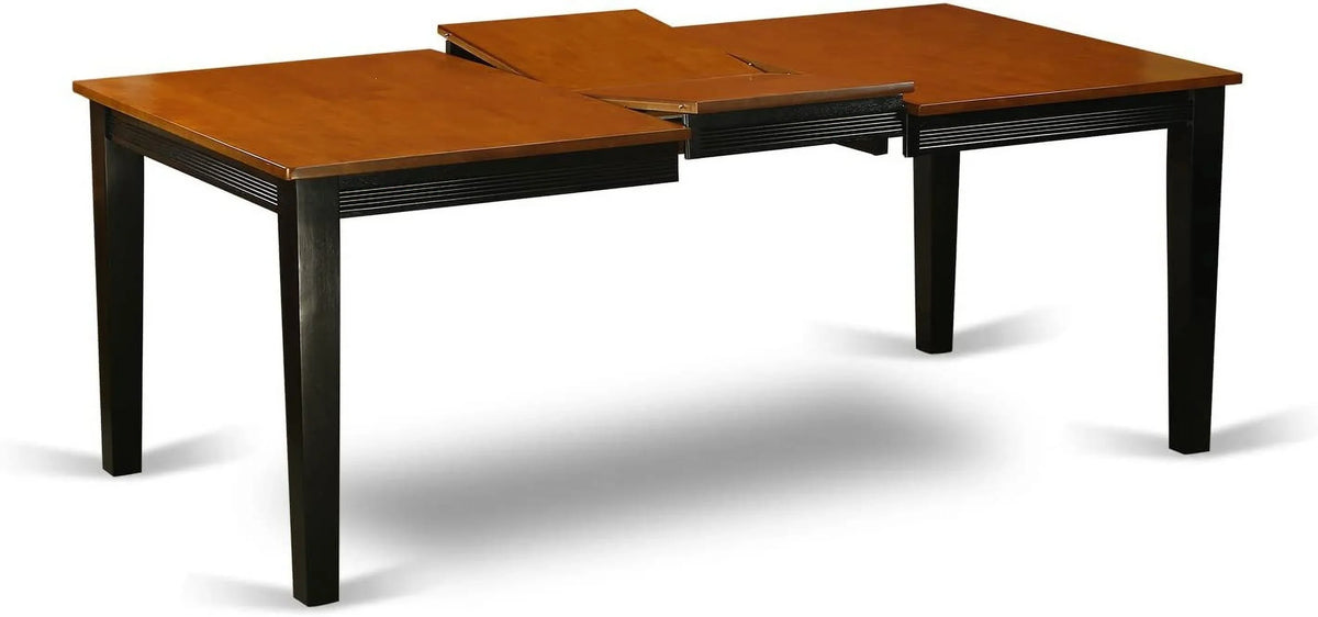 East West Furniture  Kitchen Table Set with One Quincy Dining Room Table & 4 Chairs - Black & Cherry - 5 Piece