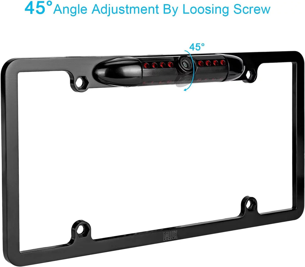 12V Car Front or Rearview Reverse View Backup Camera 8  Night Vision  License Plate Frame Black