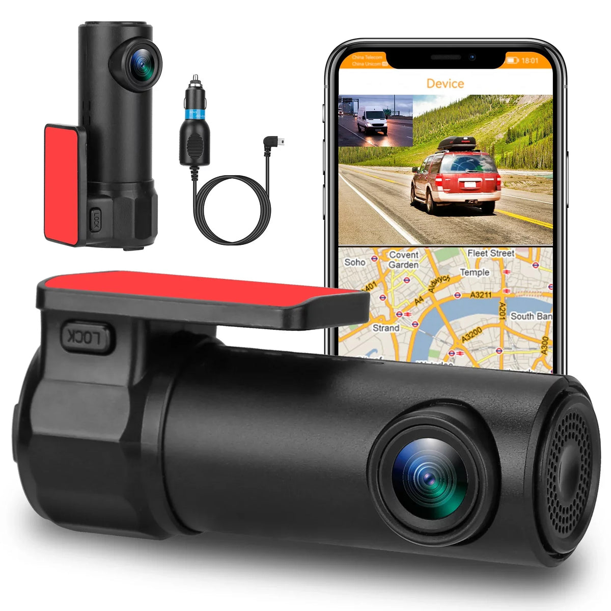 iNova 1080P Dash Cam Car Camera Recorder 170° Looping Recording G-sensor App Wifi Car