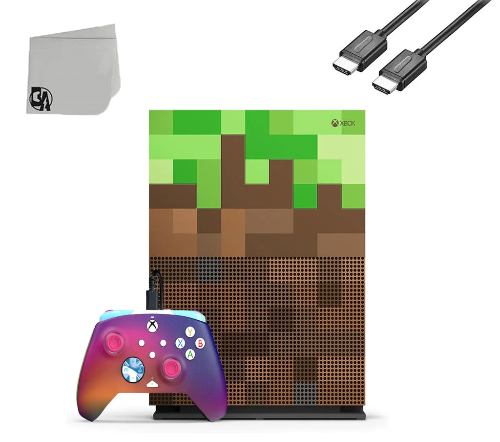 Microsoft Xbox One S Minecraft Limited Edition 1TB Gaming Console +    Bundle Used