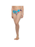 Women's Blue Floral Stretch Moderate Coverage Shirred Hipster Swimsuit Bottom 2