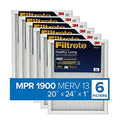 Filtrete 20x24x1,  Furnace Air Filter,  1900, Healthy Living Ultimate Allergen, 6-Pack (exact dimensions 19.81 x 23.81 x 0.78)