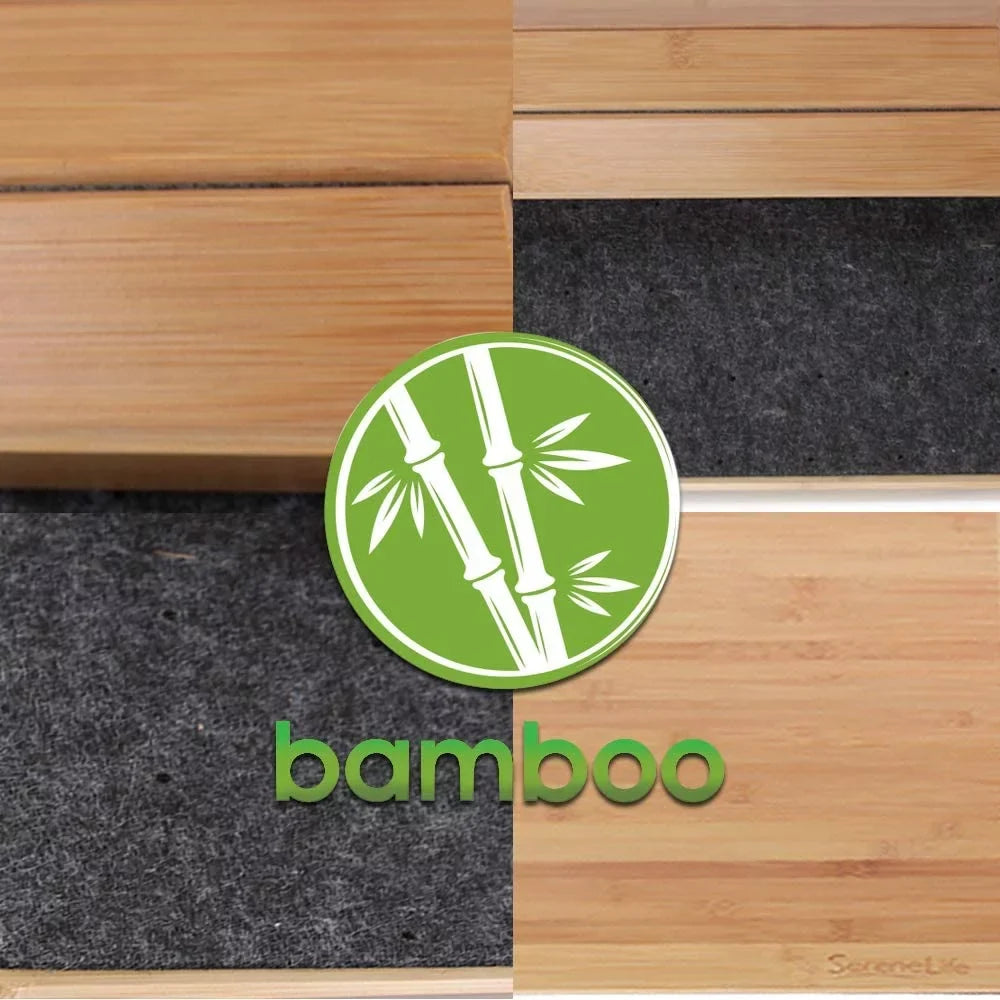 SereneLife SLFBMT20 Fold Up Non Slip Natural Bamboo Bath Floor Mat