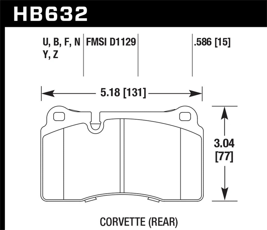 Hawk 06-10  Touareg Front / 09-11 Corvette Z06/-1 (w/Carbon Ceramic Brake Package and Iron rotor