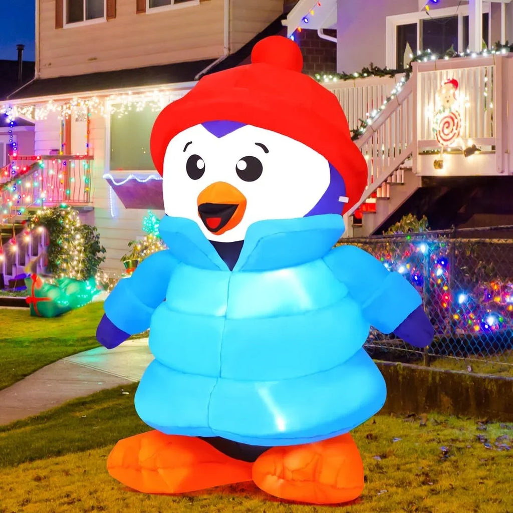 Christmas Inflatable 6  Christmas Decorations Penguin with Hat, Outdoor Penguin Decorations with  Lights, Inflatable Penguin Christmas Outdoor Inflatable Decorations Clearance for Xmas