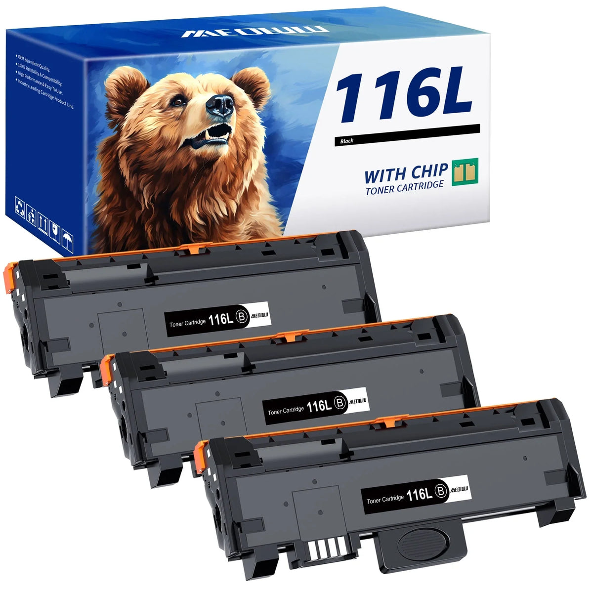 '-D116L Toner Cartridge Compatible for Samsung 116L -D116L MLTD116L MLT116L, Use with Samsung Epress -M2825DW -M2835DW -M2885FW -M2875FD -M2875FW -M2625D Printer, 3 Black