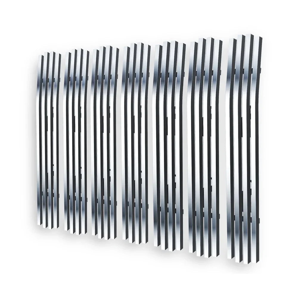 Premium Stainless Steel Chrome 8x6 Billet Grille Compatible with Jeep Wrangler 1997-2006 with Chrome Shell Model Main Upper N19-S09458J