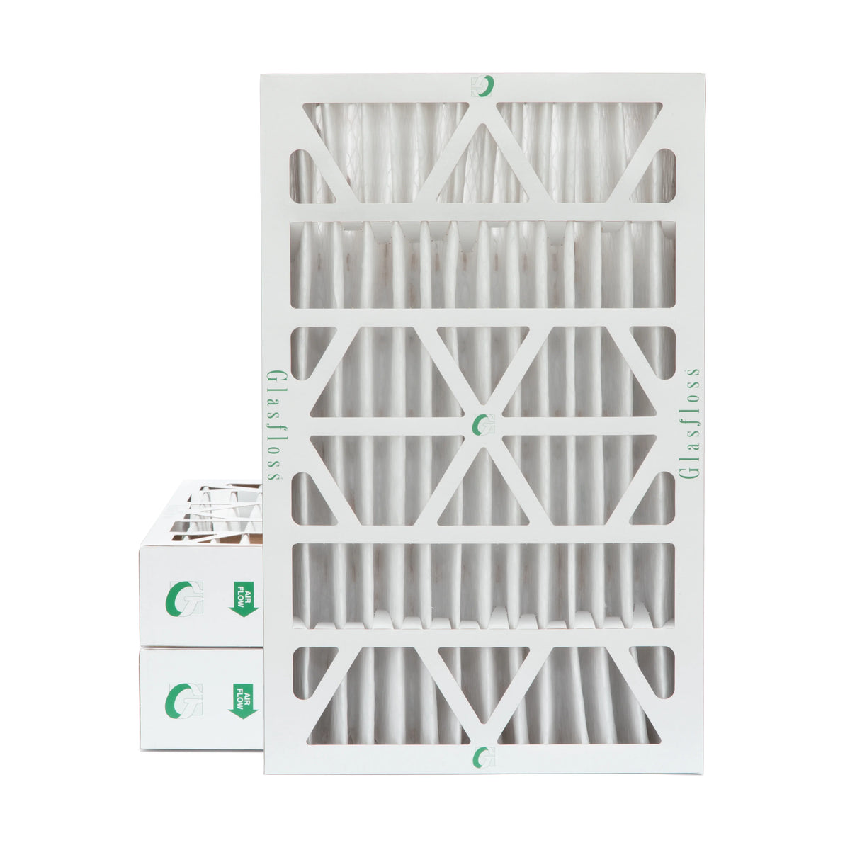 12x24x4  10 Pleated  Furnace Air Filters by Glasfloss Industries. ( 3 Pack ) Exact Size: 11-3/8 x 23-3/8 x 3-3/4