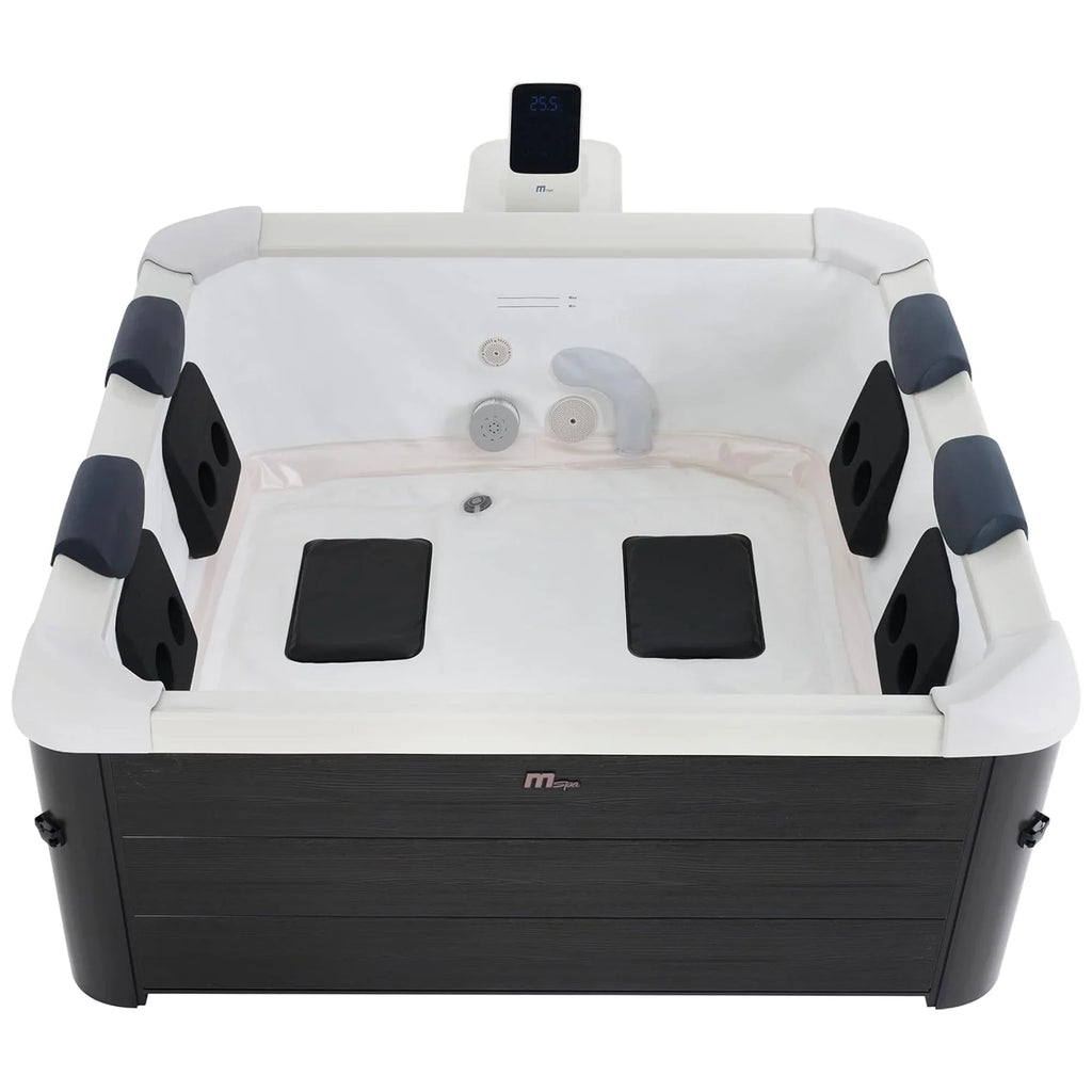 MSpa Oslo 6 Person Squared Hot Tub with Hydro Massage Jets Plus &  Strip