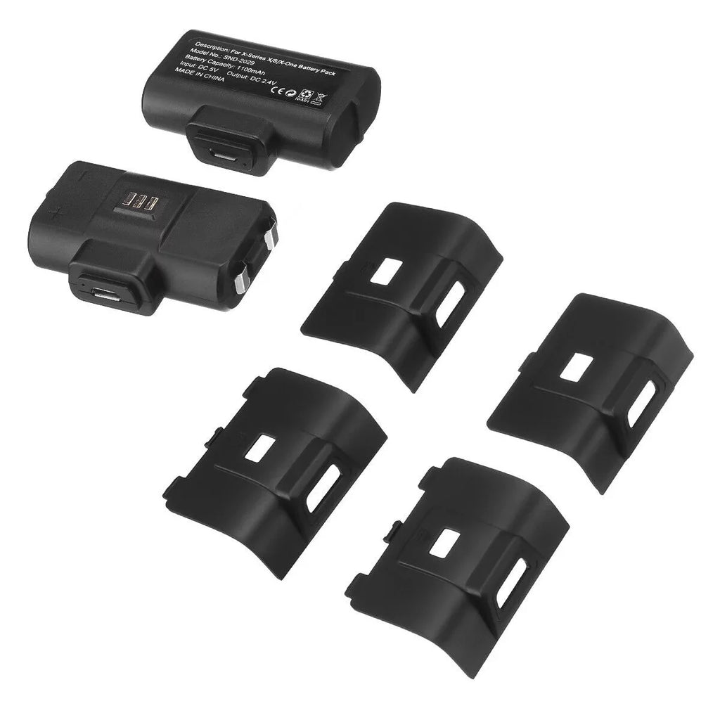 4x Rechargeable Battery Pack with 8pcs Battery Covers For XBox One X/S Series X/S Controller