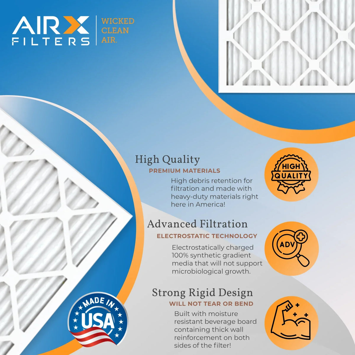 16x25x1 Air Filter  8 Rating, 12 Pack of Furnace Filters Comparable to  700 &  5 - Made in  by     .