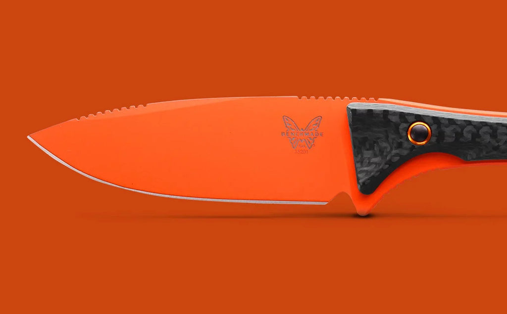 Benchmade Altitude 3.08" Fixed Blade Carbon Fiber Handle Orange Cerakote -S90V 15201OR Knife