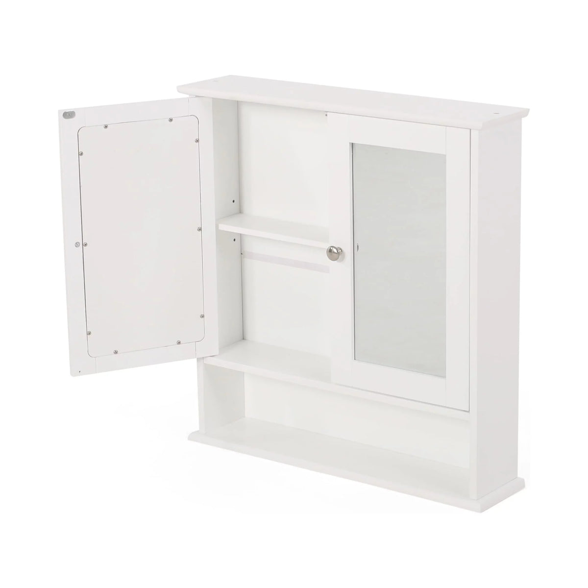 Noble House Blaze Modern 2 Door Medicine Cabinet with Mirrors, Matte White